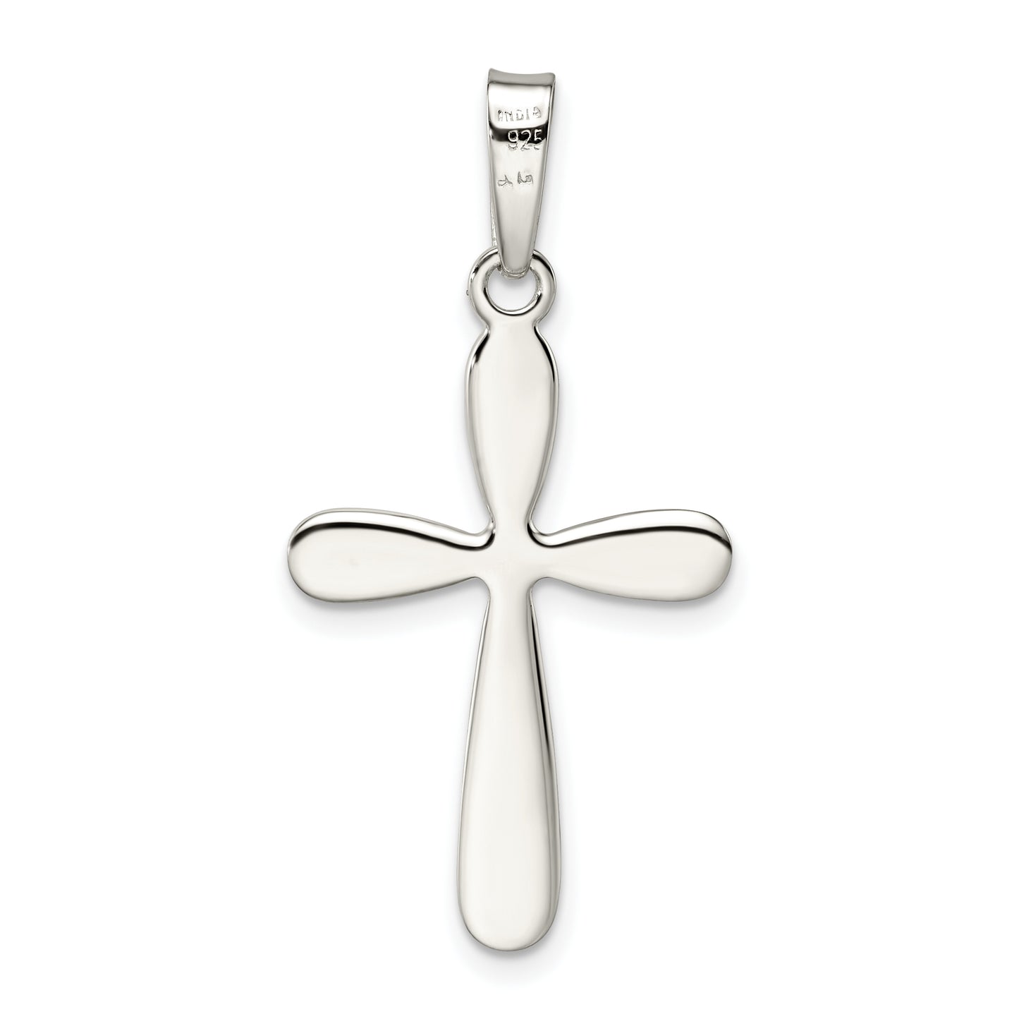 Sterling Silver Polished Textured Matte Cross Pendant