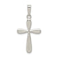 Sterling Silver Polished Textured Matte Cross Pendant