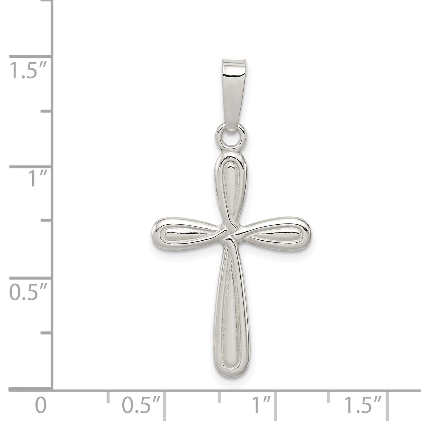 Sterling Silver Polished Latin Cross Pendant