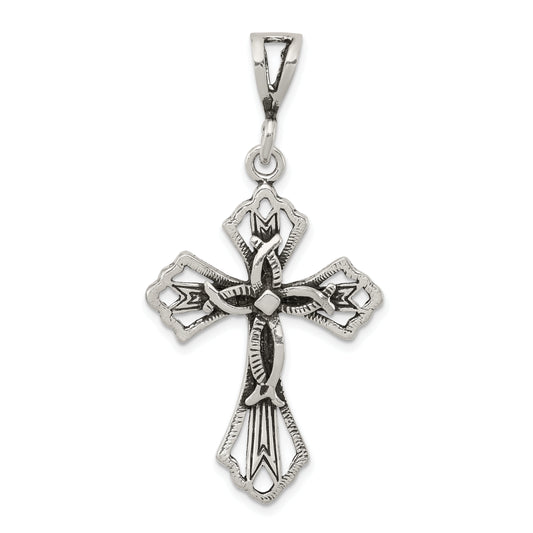 Sterling Silver Antiqued Cross Pendant