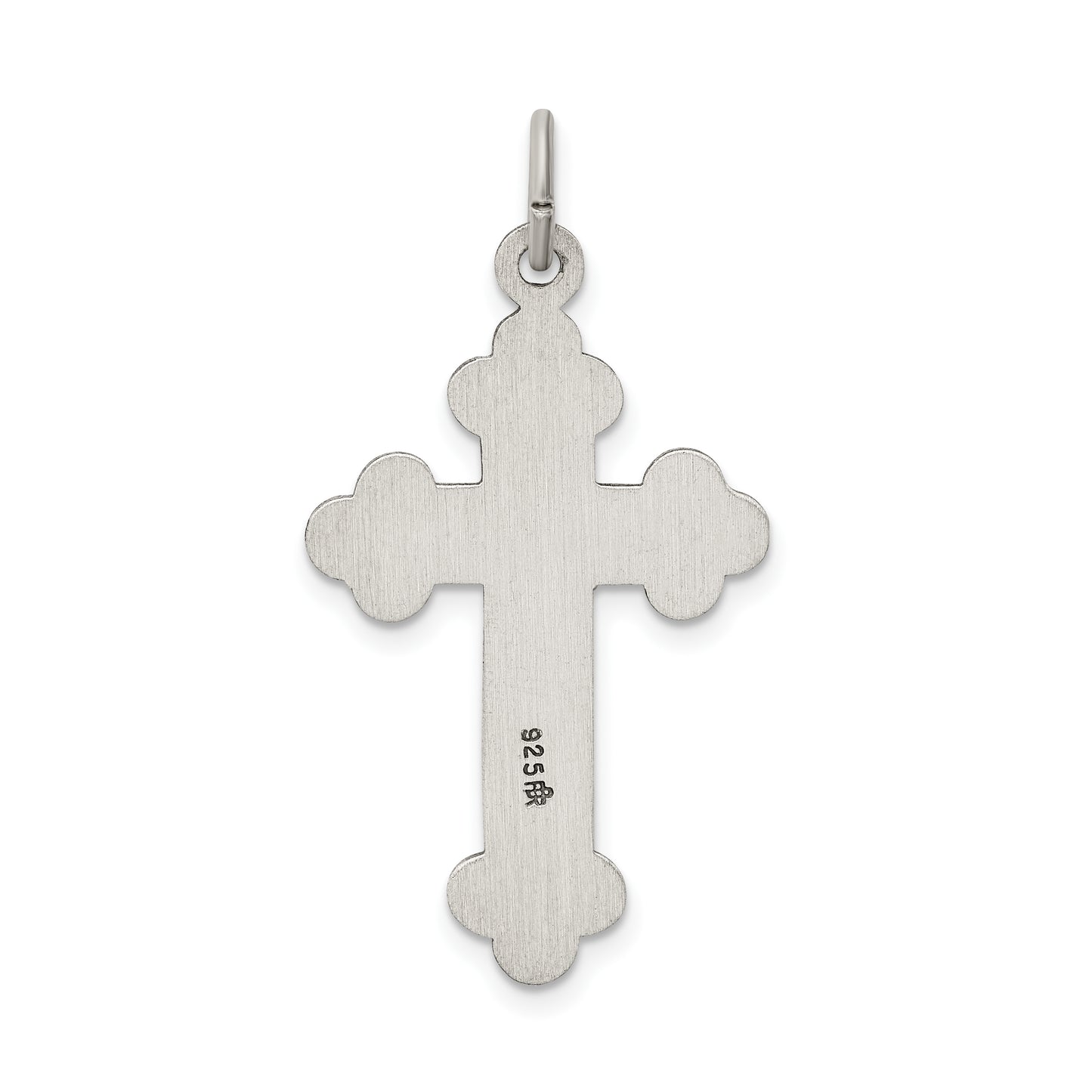 Sterling Silver Antiqued, Textured And Brushed Latin Cross Pendant