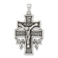 Sterling Silver Antiqued Mini Caravaca Crucifix Pendant