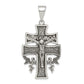 Sterling Silver Antiqued Large Caravaca Inri Crucifix Cross Pendant