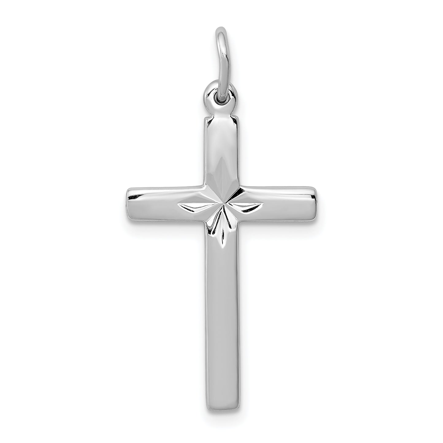 Sterling Silver Rhodium-Plated Cross Pendant