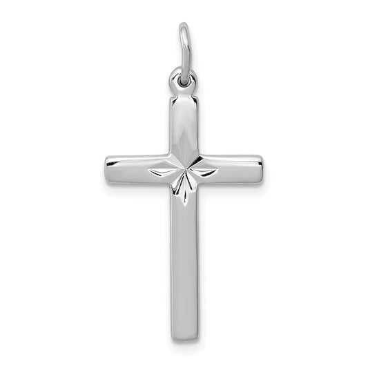 Sterling Silver Rhodium-Plated Cross Pendant