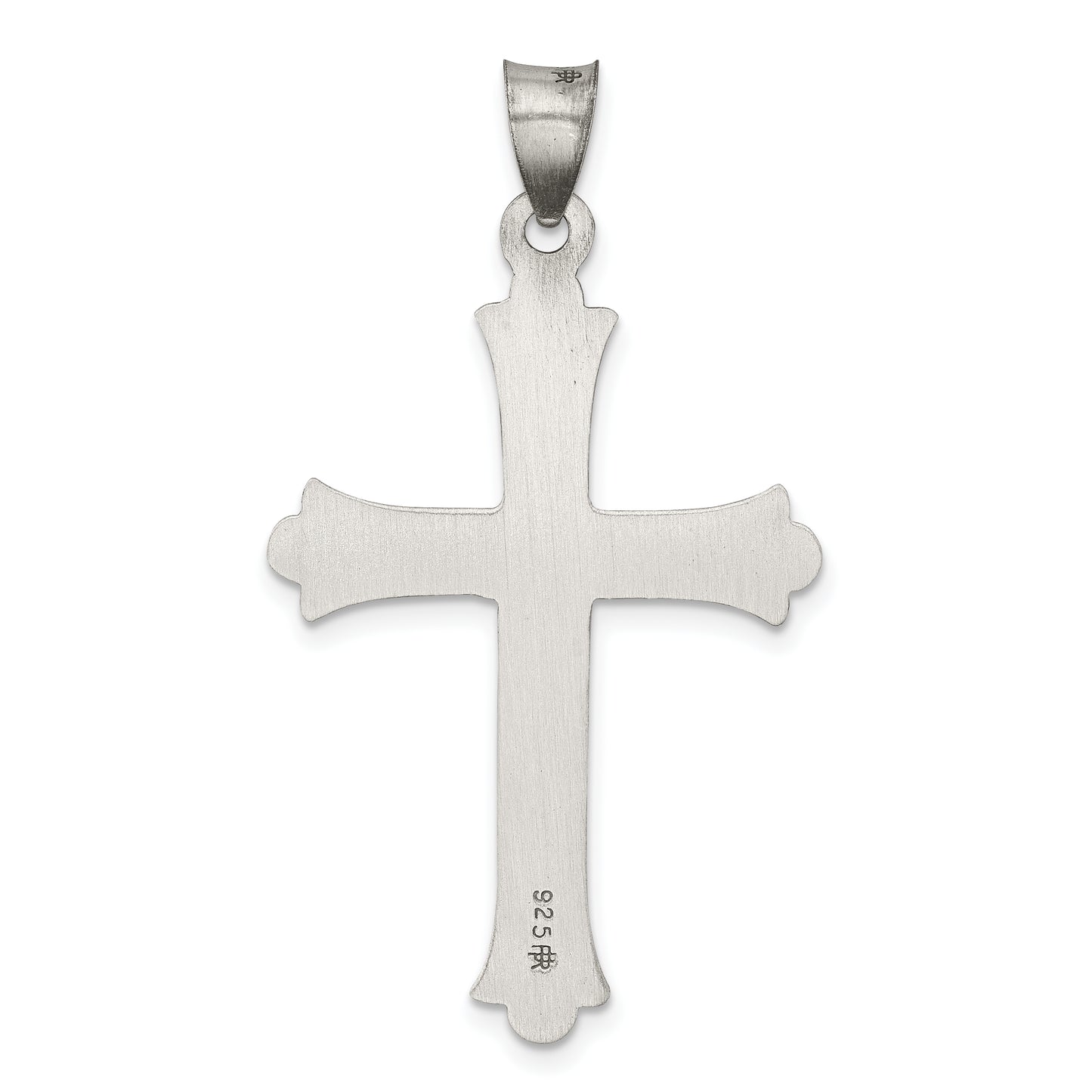 Sterling Silver Antiqued, Polished And Brushed Latin Cross Pendant