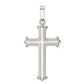 Sterling Silver Polished Fleur De Lis Cross Pendant