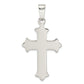 Sterling Silver Polished Textured Cross Pendant