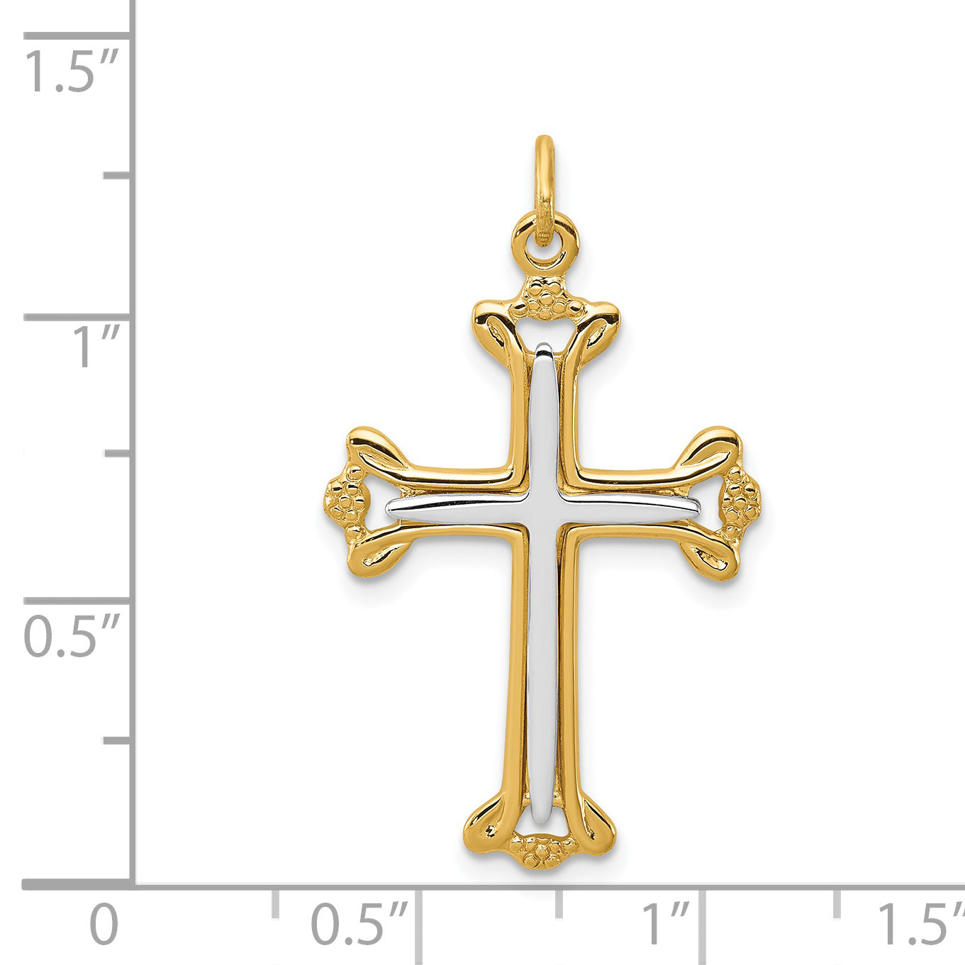 Sterling Silver Rhodium-Plated & Gold-Tone Cross Pendant