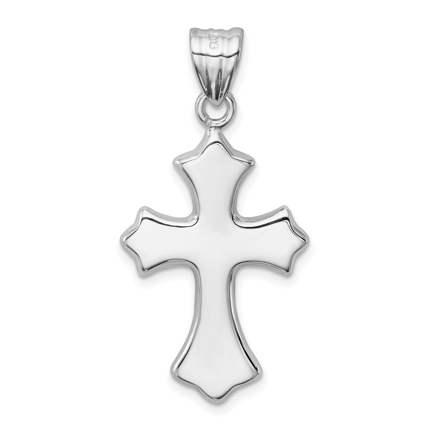 Sterling Silver Rhodium-Plated Polished Cross Pendant