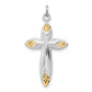 Sterling Silver & Gold-Tone Hollow Passion Cross Pendant