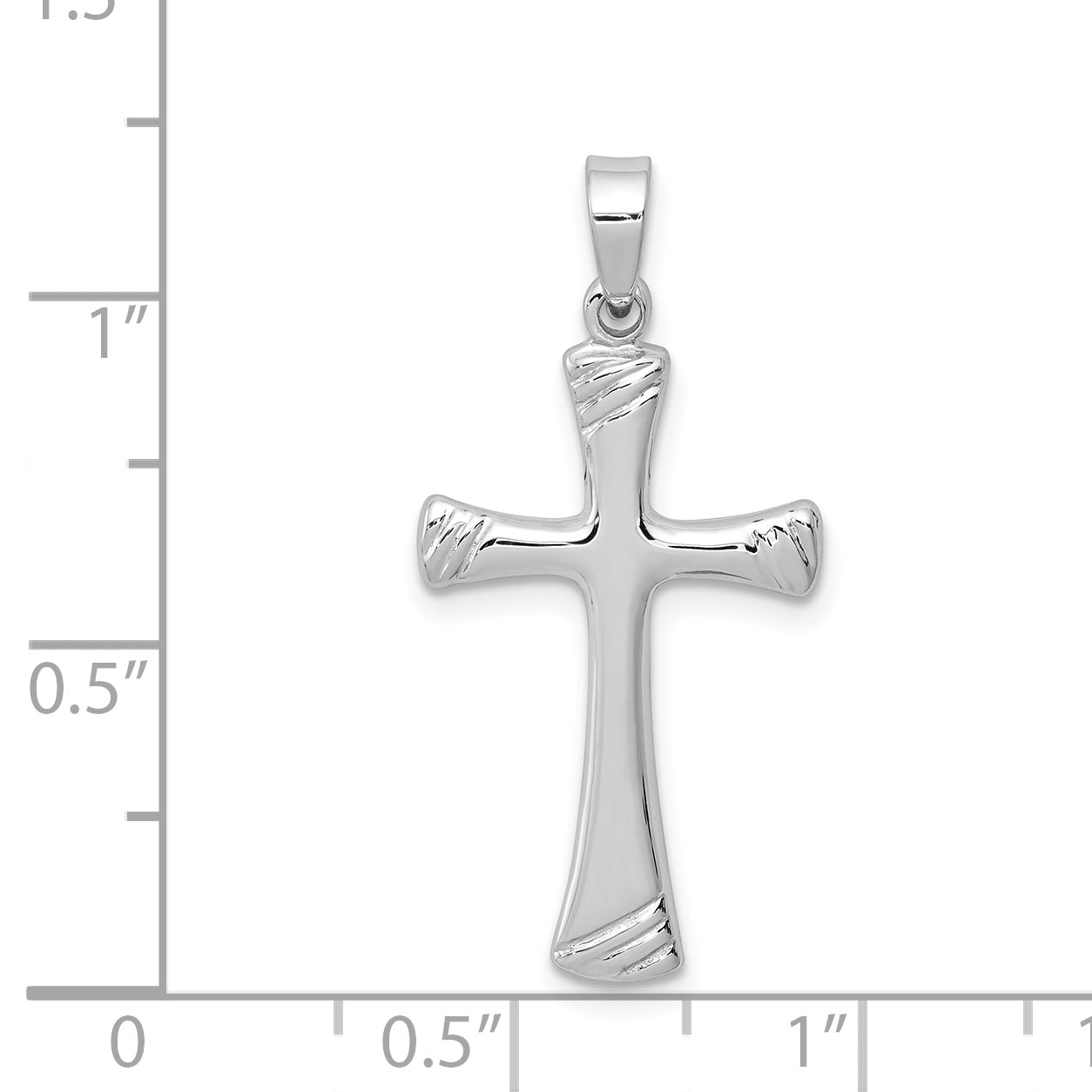 Sterling Silver Rhodium-Plated Cross Pendant