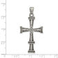 Sterling Silver Antiqued, Polished And Brushed Latin Cross Pendant