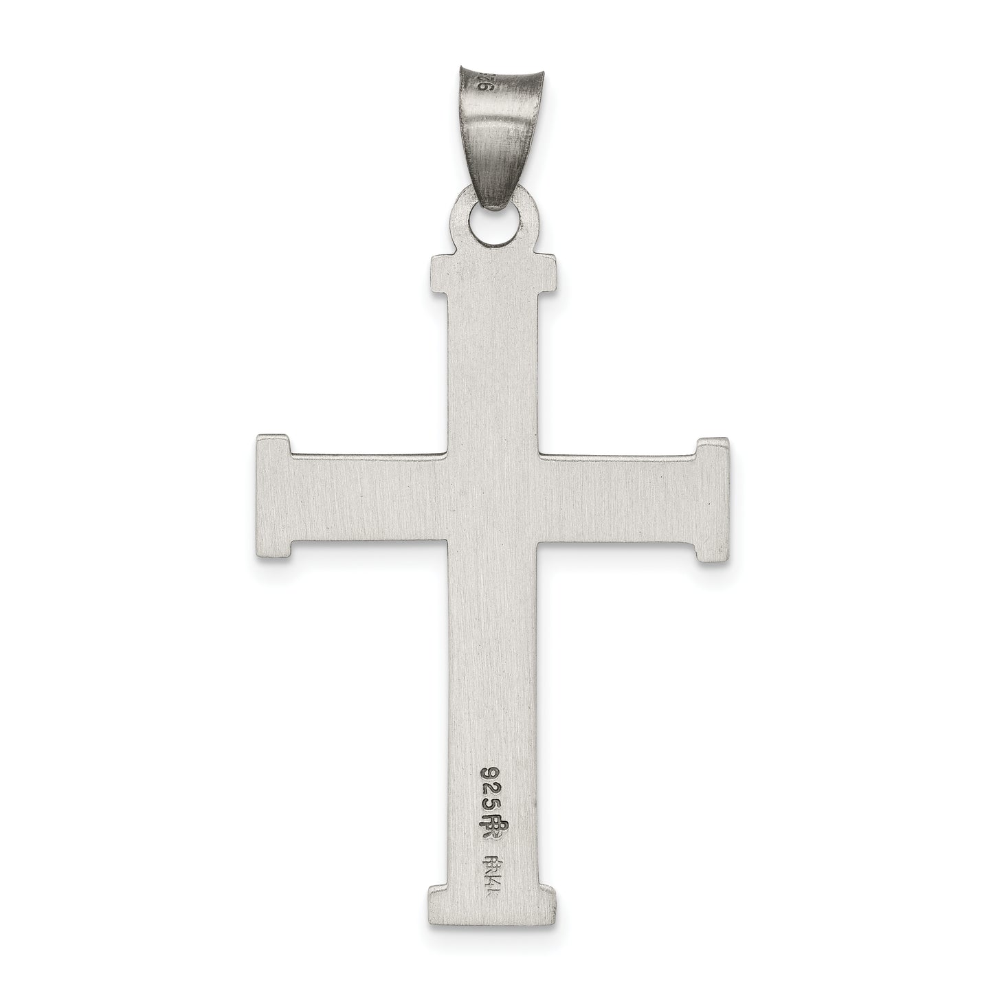 Sterling Silver Antiqued, Polished And Brushed Latin Cross Pendant