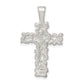 Sterling Silver Satin Finish Diamond-Cut Cross Pendant