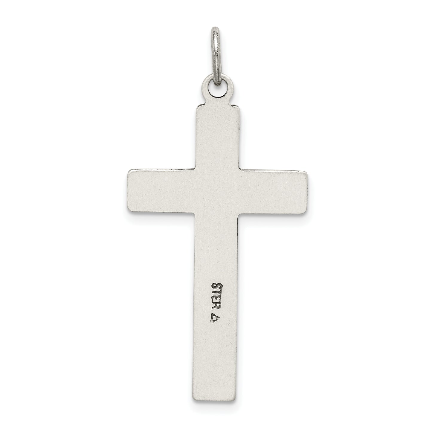 Sterling Silver Antiqued & Satin Cross Pendant