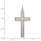 Sterling Silver Antiqued & Satin Cross Pendant