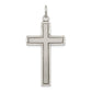 Sterling Silver Antiqued & Satin Cross Pendant