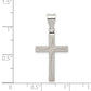 Sterling Silver Textured, Brushed And Polished Latin Cross Pendant