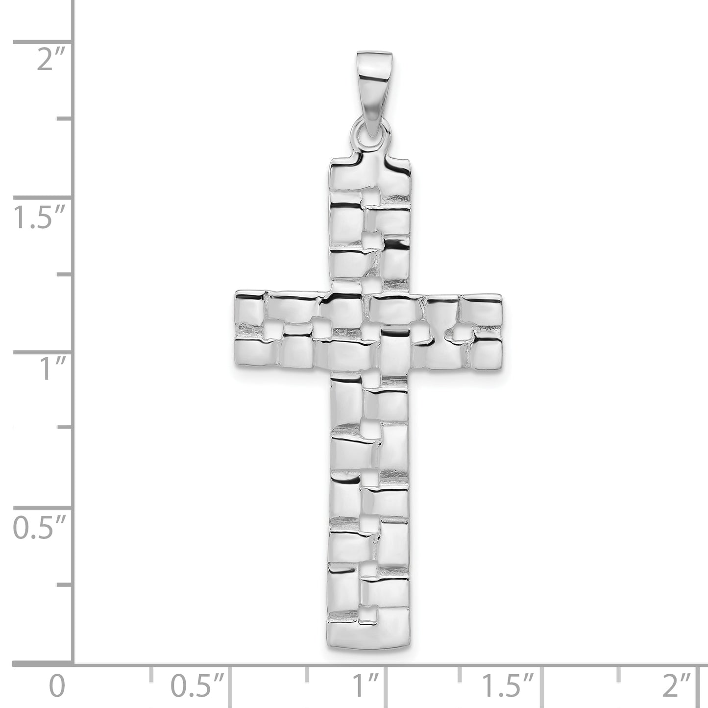 Sterling Silver Polished Woven Cross Pendant