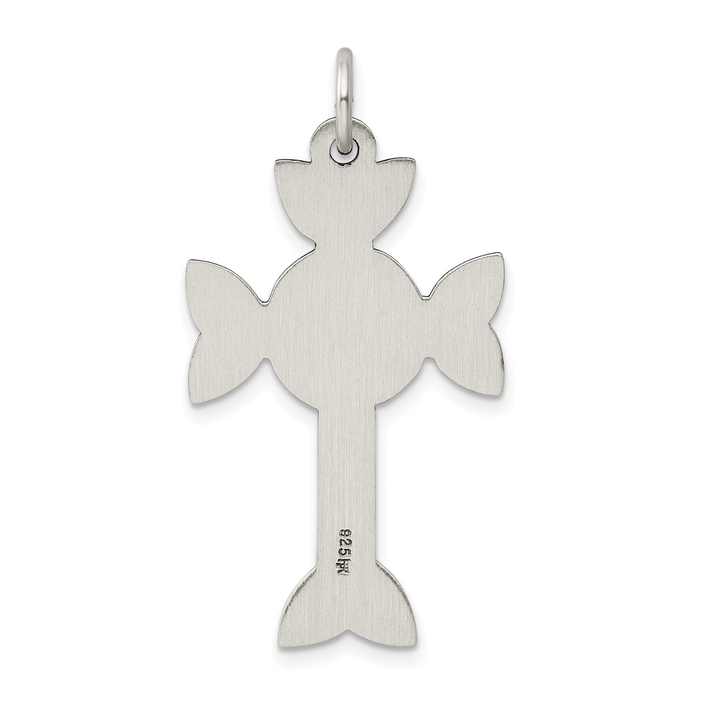 Sterling Silver Antiqued, Textured And Brushed Celtic Cross Pendant