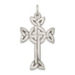 Sterling Silver Antiqued, Textured And Brushed Celtic Cross Pendant