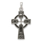 Sterling Silver Polished And Antiqued Celtic Cross Pendant