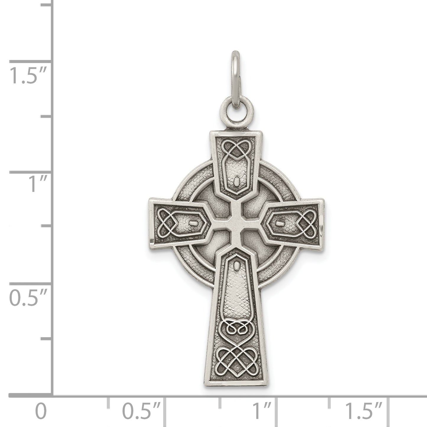 Sterling Silver Antiqued Irish Cross Pendant