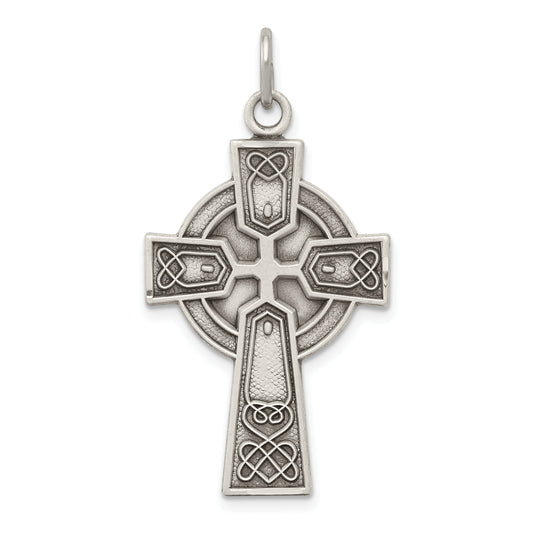 Sterling Silver Antiqued Irish Cross Pendant