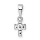 Sterling Silver Rhodium-Plated Polished Cz Cross Pendant