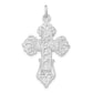 Sterling Silver Polished & Textured Cut-Out Cross Pendant