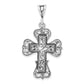 Sterling Silver Polished & Antiqued S Design Cross Pendant