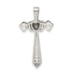 Sterling Silver Polished Rhodium & Rose Gold-Plated Mom Cz Cross Pendant