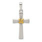 Sterling Silver & Gold-Tone Polished Latin Cross Pendant