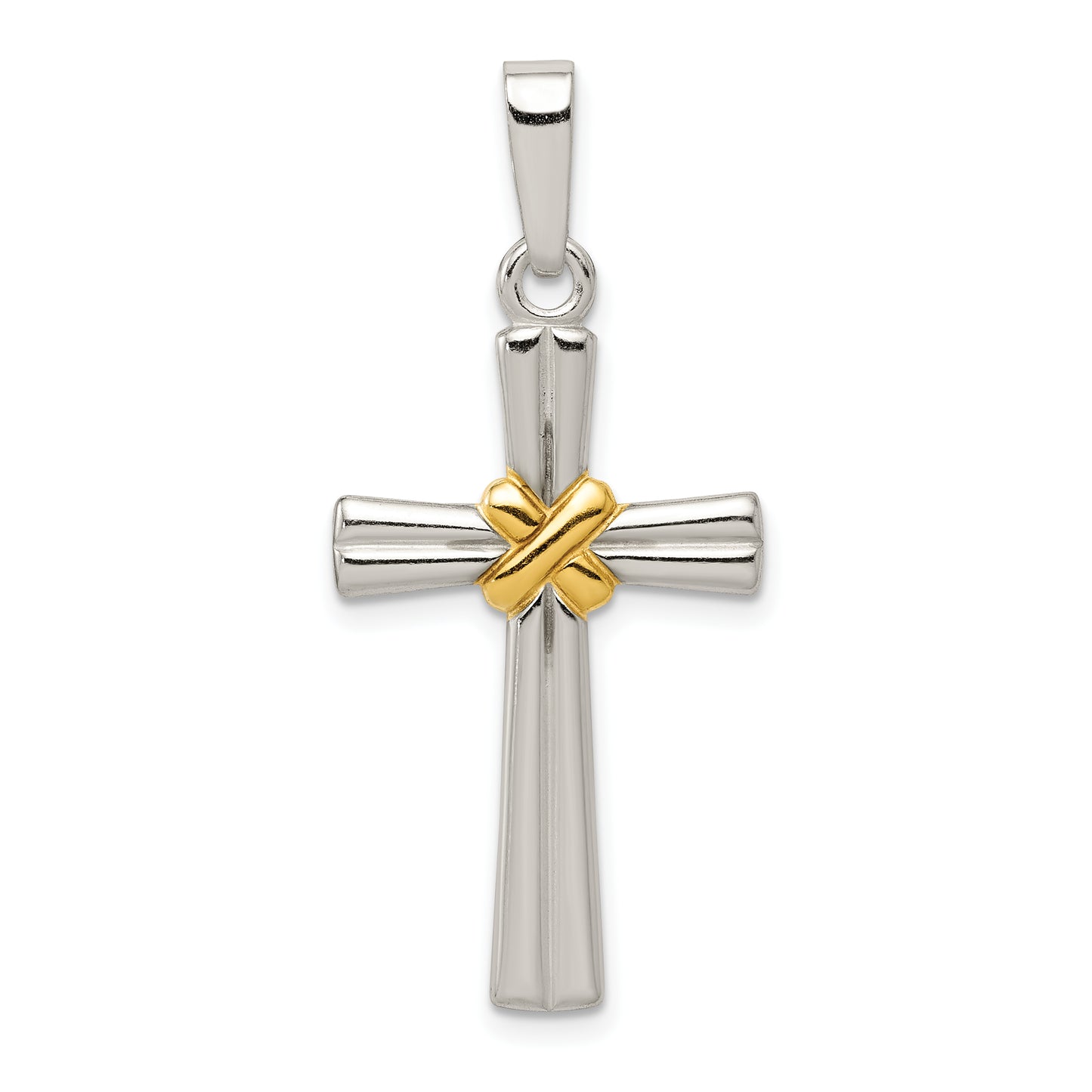 Sterling Silver & Gold-Tone Polished Latin Cross Pendant