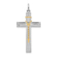 Sterling Silver Rhodium-Plated & Gold-Tone Rosary On Cross Pendant