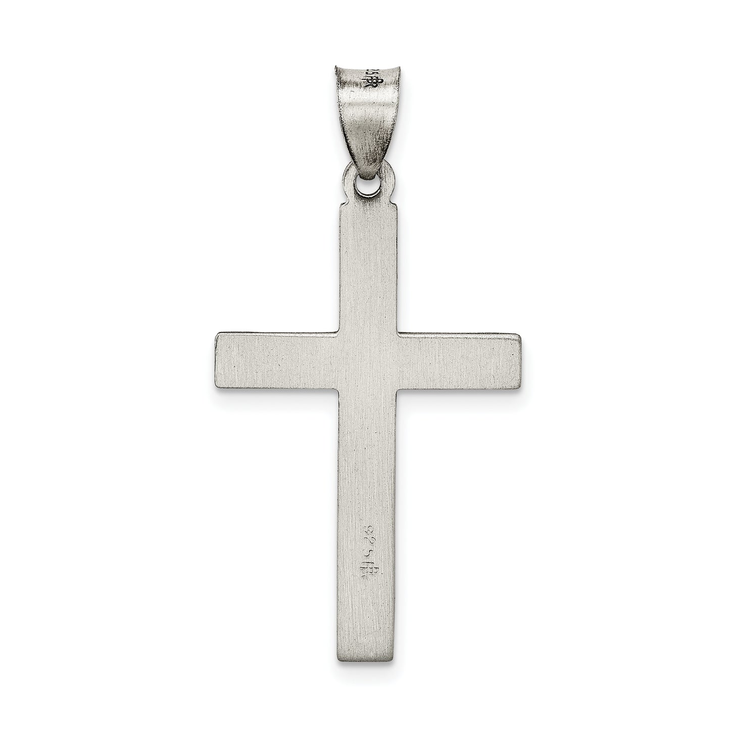 Sterling Silver Antiqued, Polished And Brushed Latin Cross Pendant