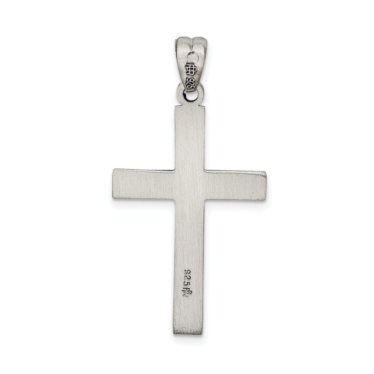 Sterling Silver Antiqued, Polished And Brushed Latin Cross Pendant