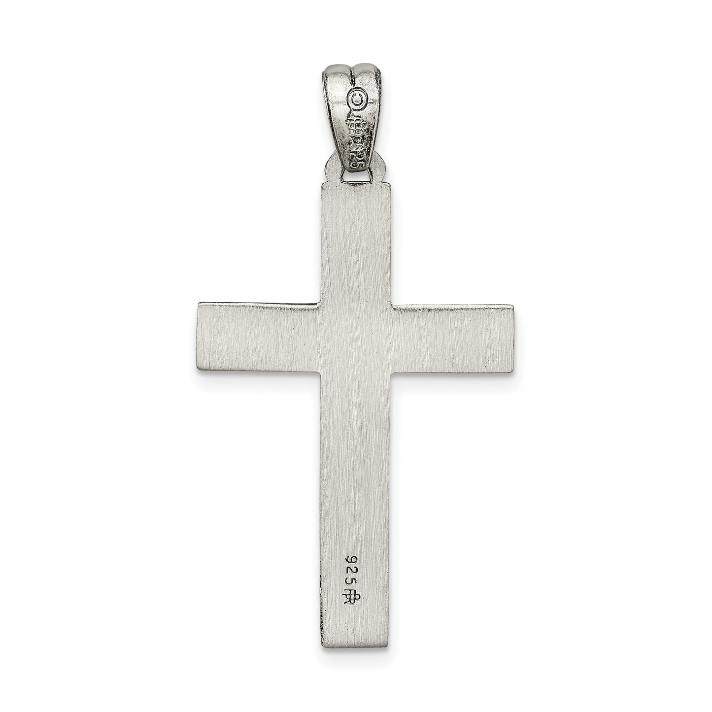 Sterling Silver Antiqued, Polished And Brushed Latin Cross Pendant