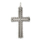 Sterling Silver Antiqued, Textured And Brushed Latin Cross Pendant