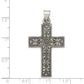 Sterling Silver Antiqued, Polished And Brushed Latin Cross Pendant