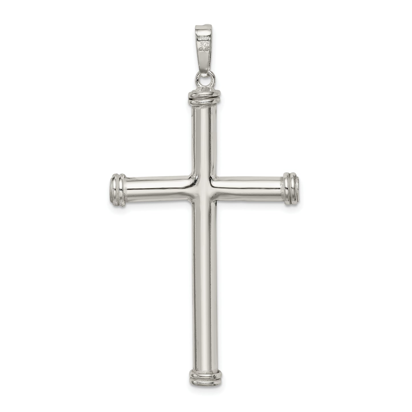 Sterling Silver Polished Hollow Cross Pendant