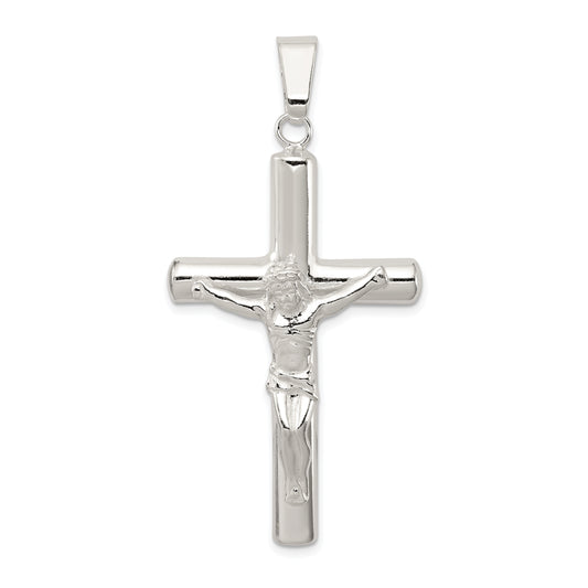 Sterling Silver Polished Hollow Crucifix Cross Pendant