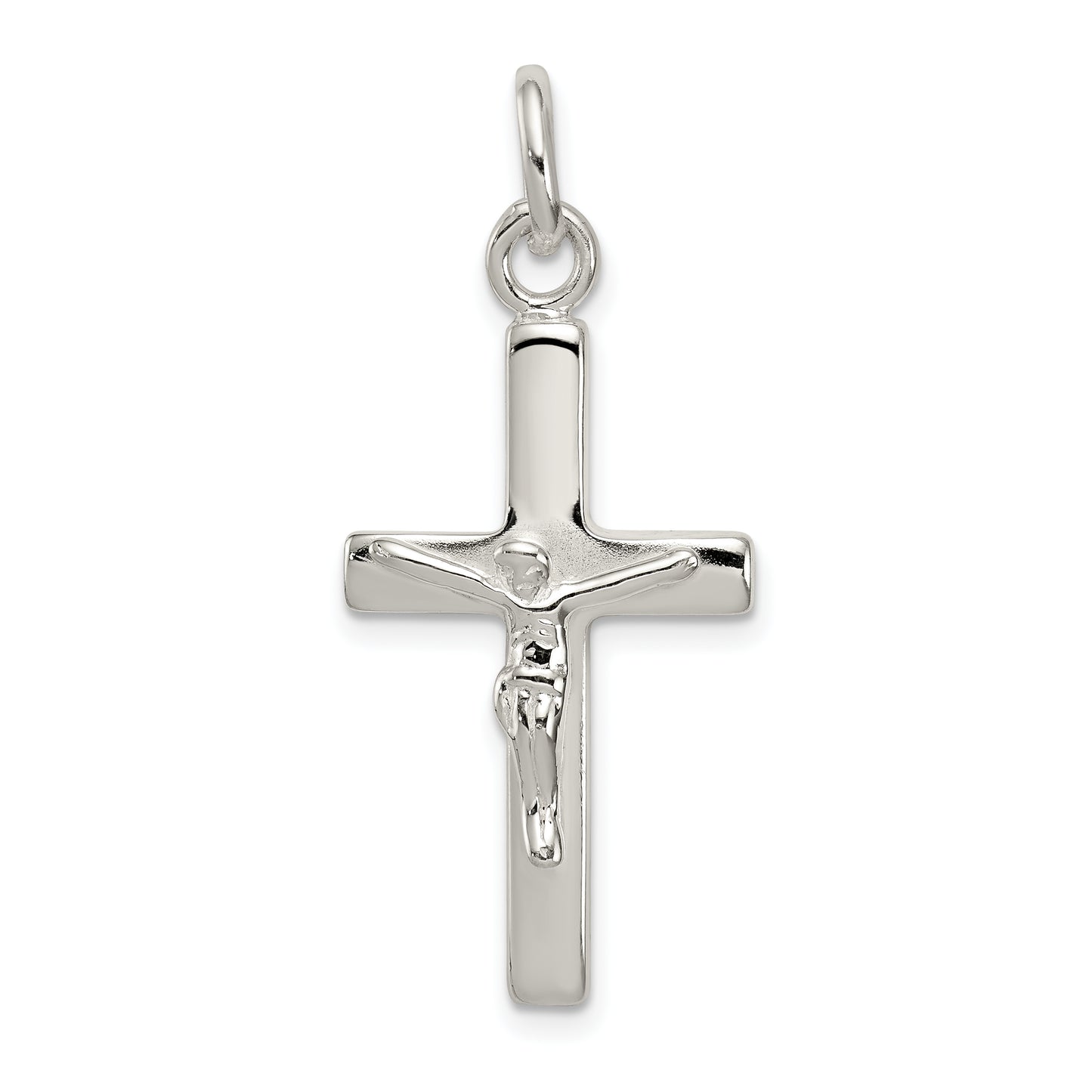 Sterling Silver Polished Crucifix Cross Pendant