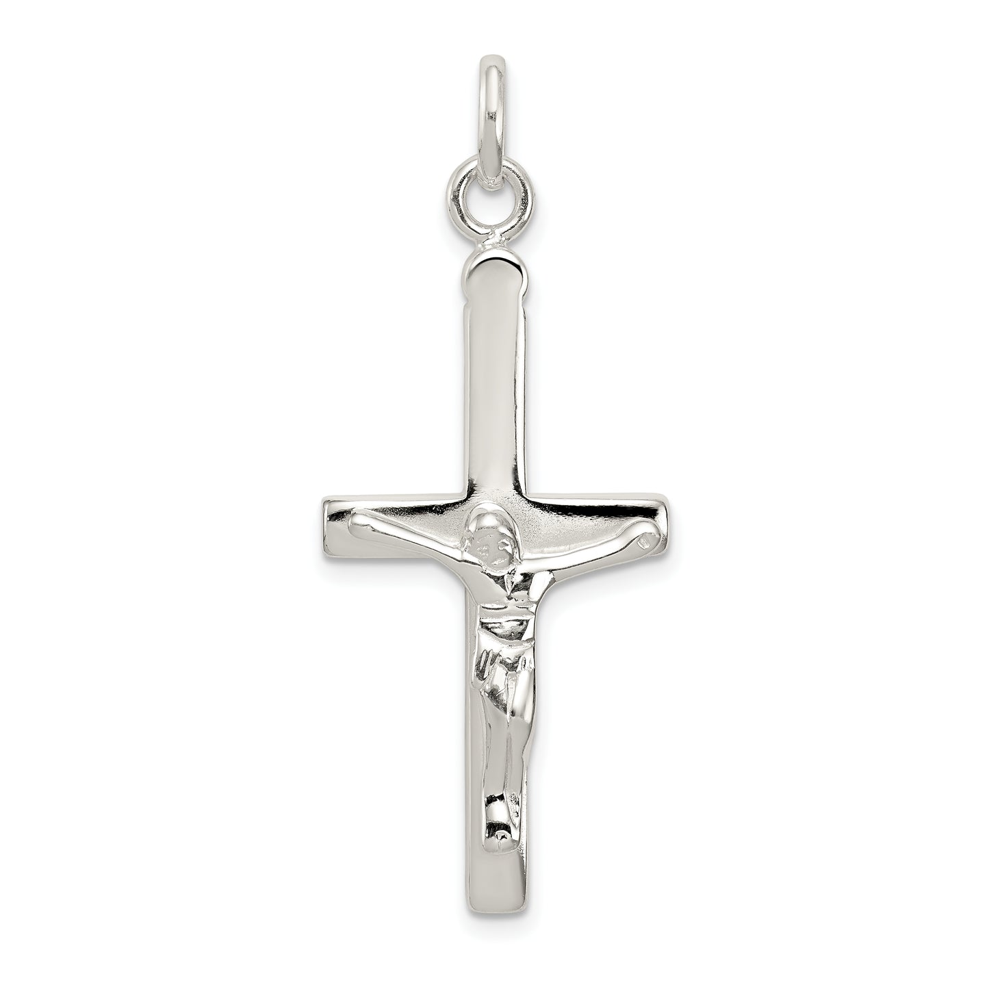 Sterling Silver Polished Crucifix Cross Pendant