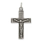 Sterling Silver Antiqued Squared Cross Crucifix Pendant