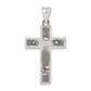 Sterling Silver Antiqued Box Cross Crucifix Pendant