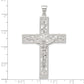 Sterling Silver Polished Beaded Filigree Crucifix Pendant