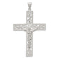 Sterling Silver Polished Beaded Filigree Crucifix Pendant