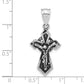 Sterling Silver Polished & Antiqued Crucifix Pendant